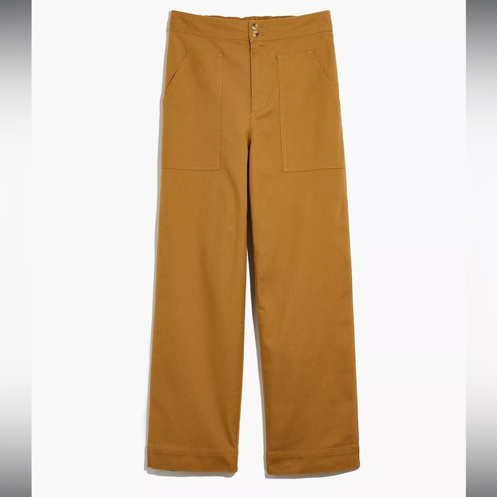 Madewell Duvall Button Front Pants Tan Small